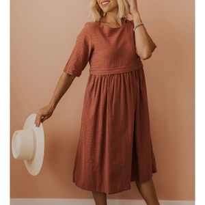 NWT ROOLEE Cheri textured mom dress